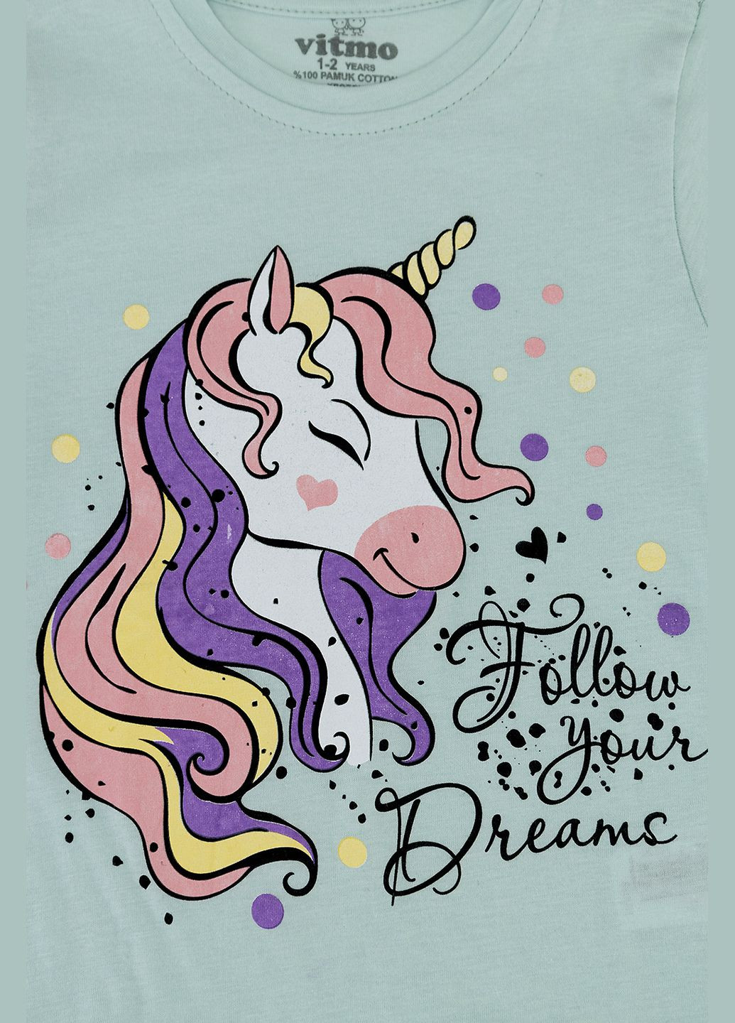 М'ятна піжама для дівчинки колір м'ятний cb-00249778 Vitmo