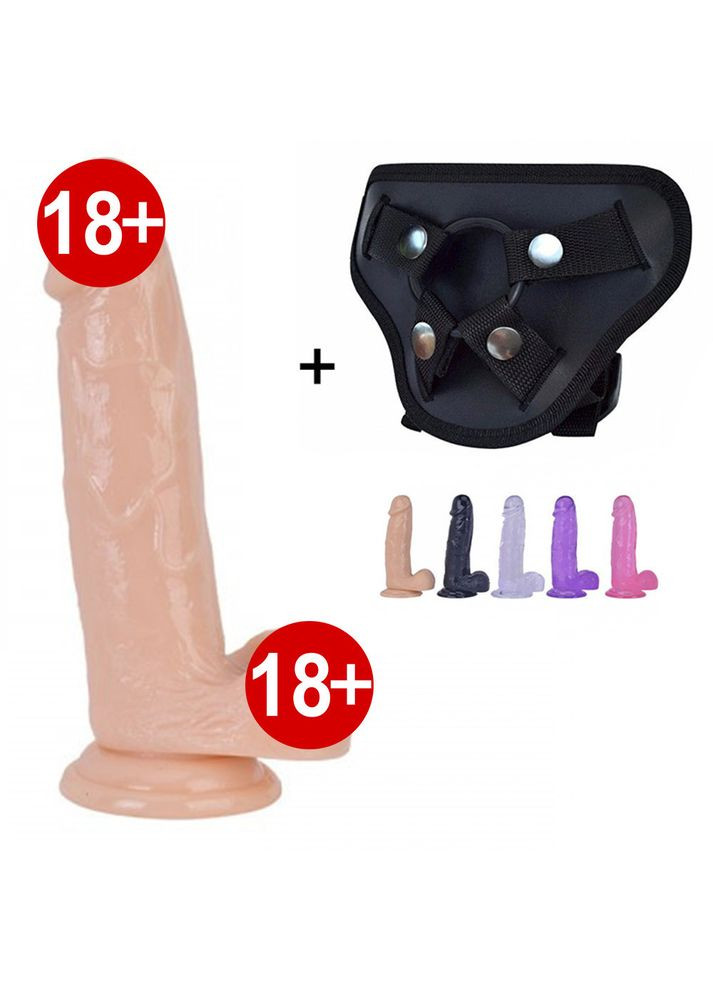 Страпон м'який Femdom Star L 19 см на ременях силіконовий фалос 5 кольорів Lovetoy (303878668)