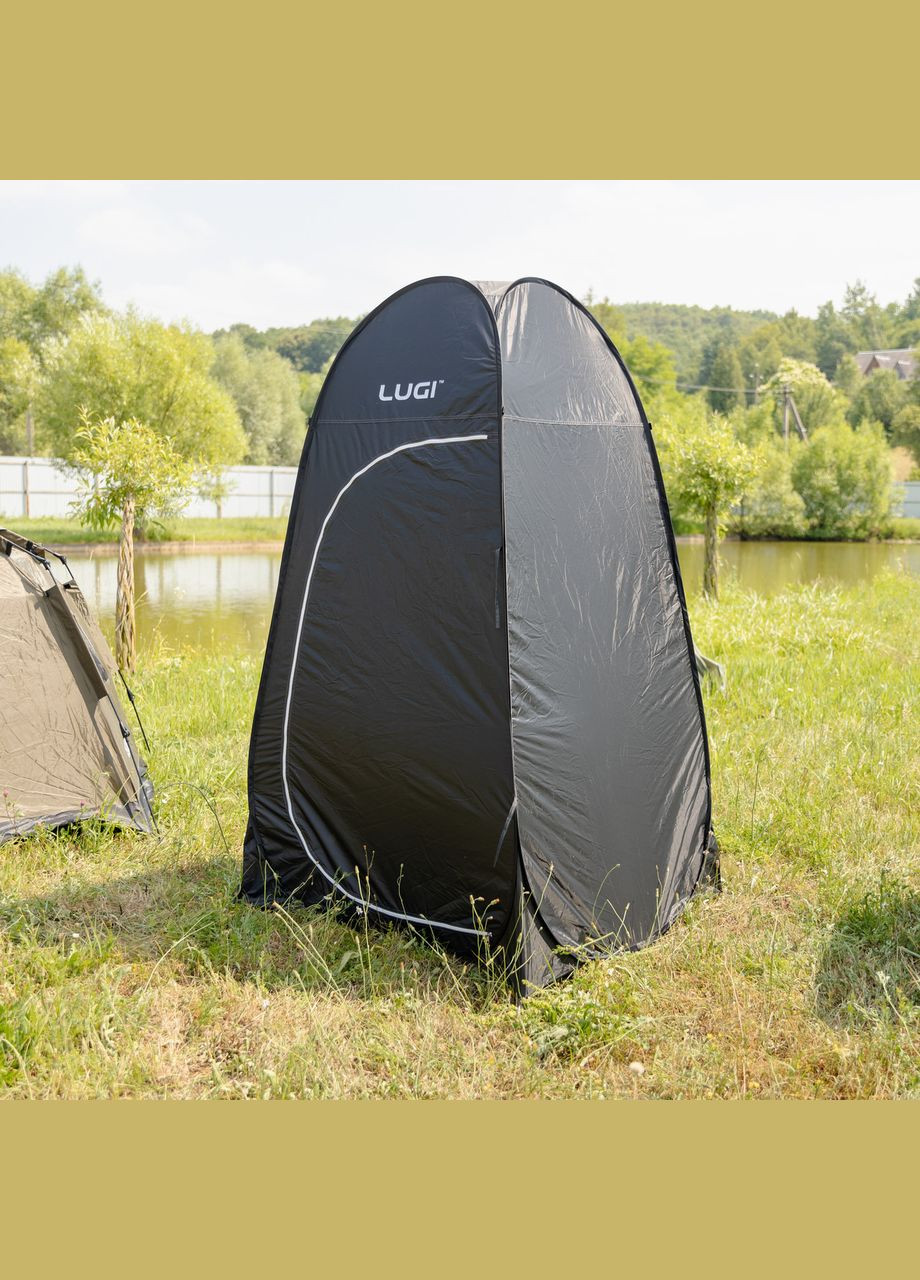 Намет душ-туалет для кемпінгу автомат 120×120×190 (см) тент для душу та туалету туристичний LU-015DB Чорний LUGI (341248424)