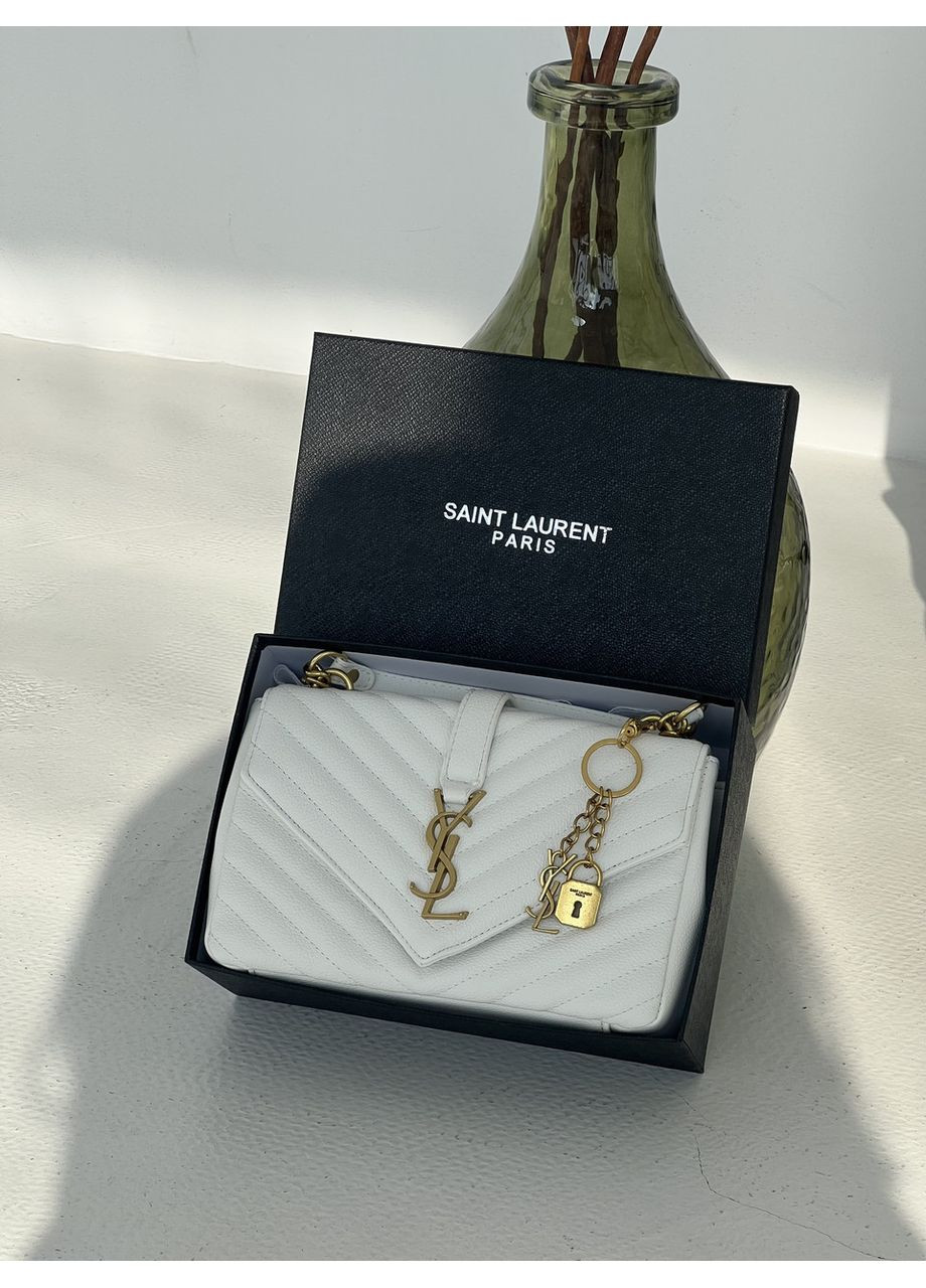 Жіноча сумка College Medium YSL білий золото клатч Prem No Brand (369935471)