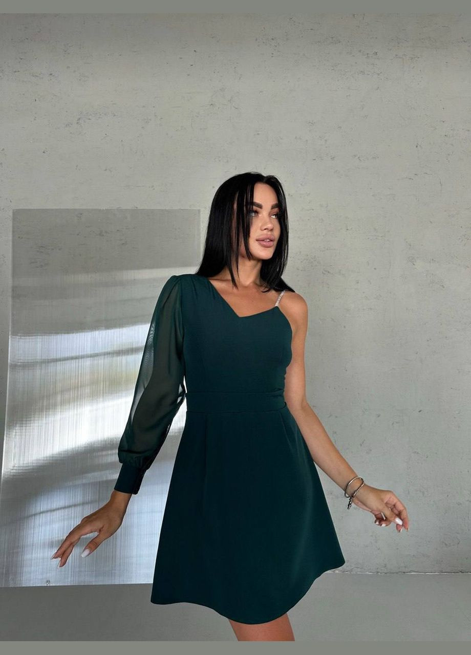 Изумрудное деловое, праздничный, коктейльное, вечернее женское платье No Brand