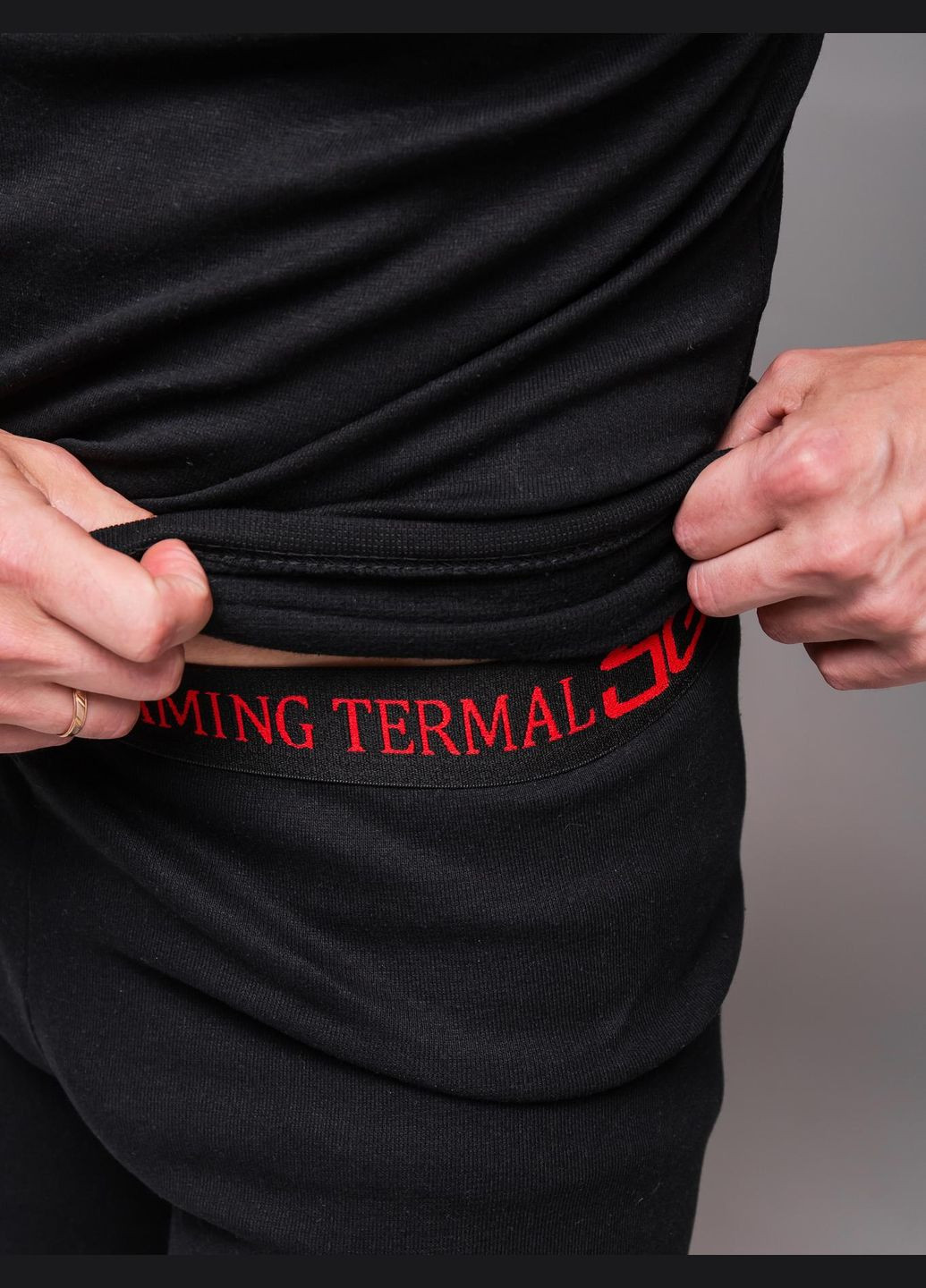 Термо білизна чоловіча чорна на мікрофлісі Великі розміри No Brand (314923102)