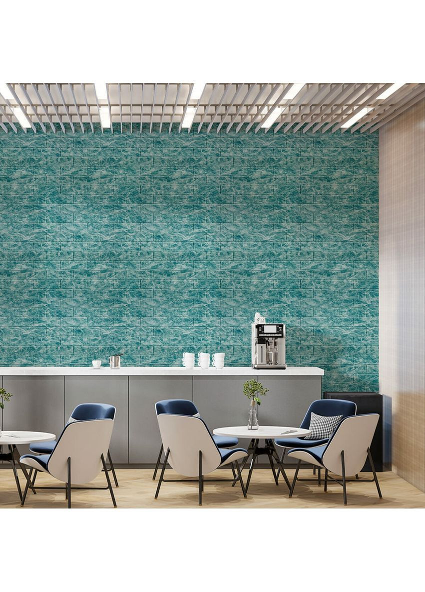 Декоративна 3D панель самоклейка 700х770х5мм Глибоке море (цегла) Sticker Wall (368833400)