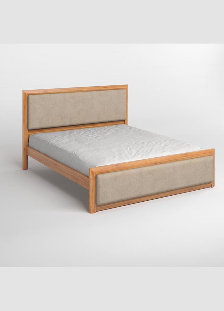 Односпальне дерев'яне ліжко Барселона Б4 /Аляска 23 (Бежевий) 90х200 см (MBG-12831) Mebigrand (366088145)