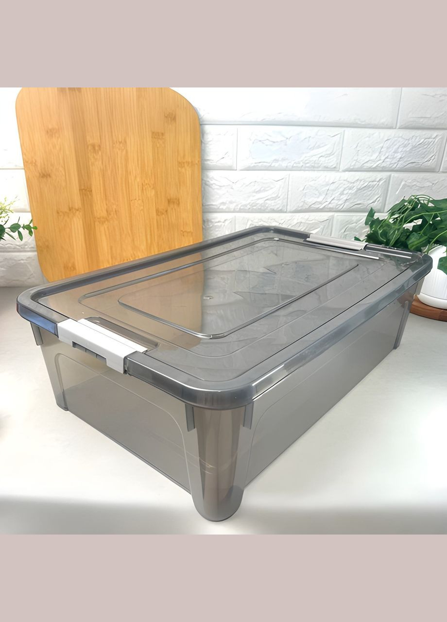 Пластиковий контейнер із кришкою для зберігання Какао 14 л Smart Box Алеана (303210659)