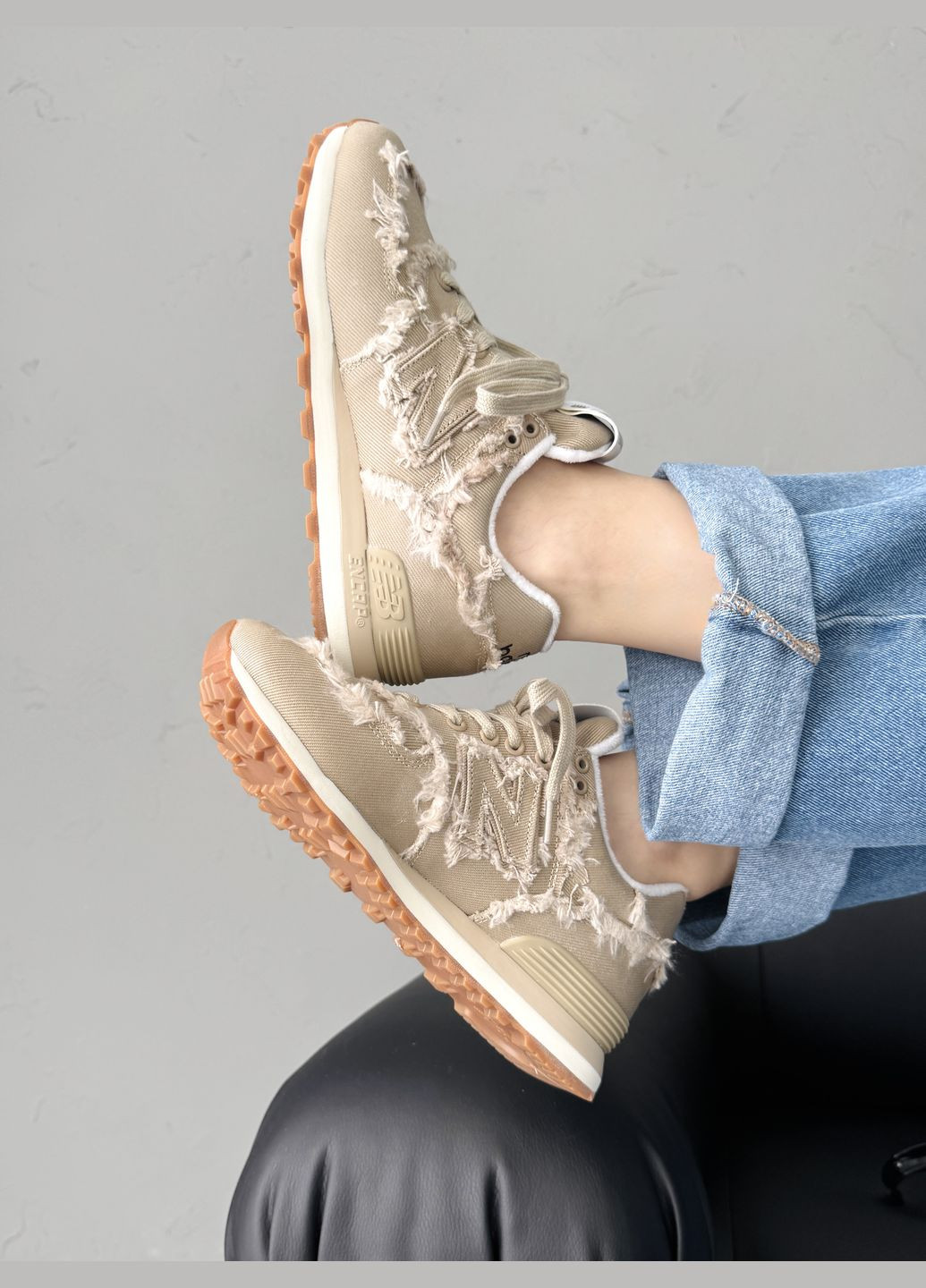 Кроссовки женские New Balance 574 x Miu Miu Beige | Нью Беланс 574 бежевые No Brand бежевые демисезоны (341485846)