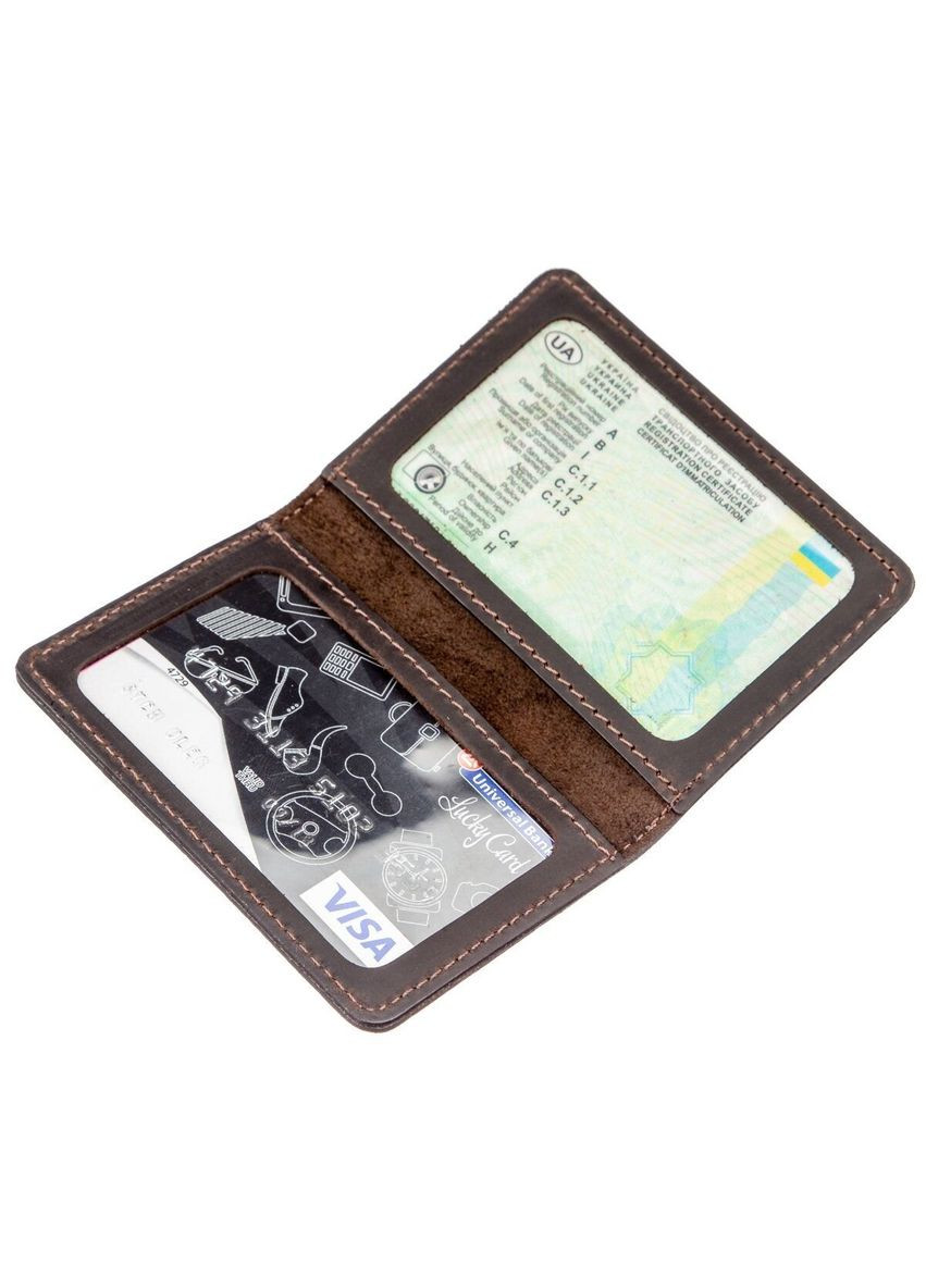 Обложка для удостоверения Shvigel кожаная коричневая (sku_13962) No Brand (327819421)