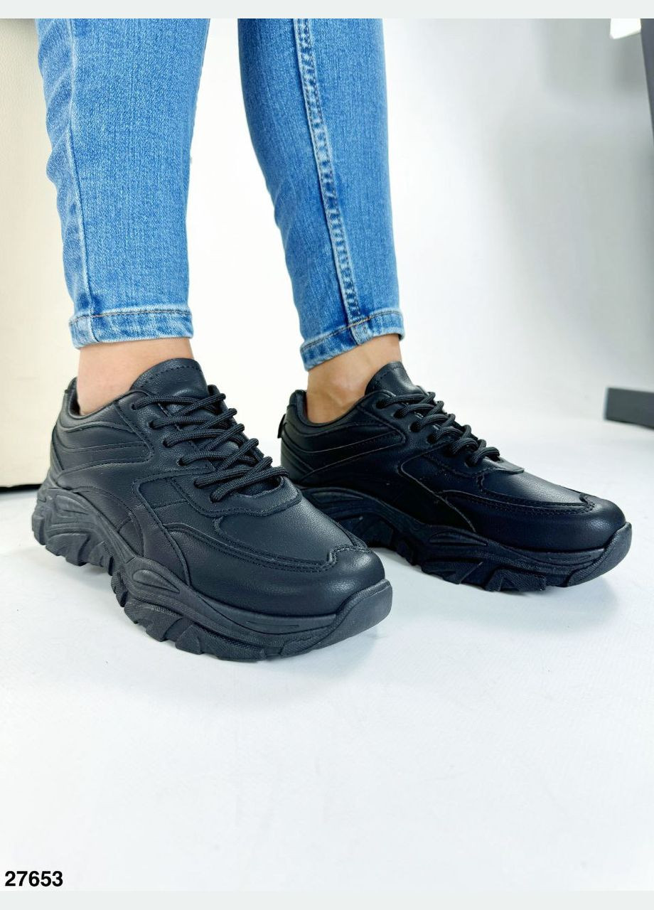 Стильные женские кроссовки No Brand чёрные демисезоны (301586999)