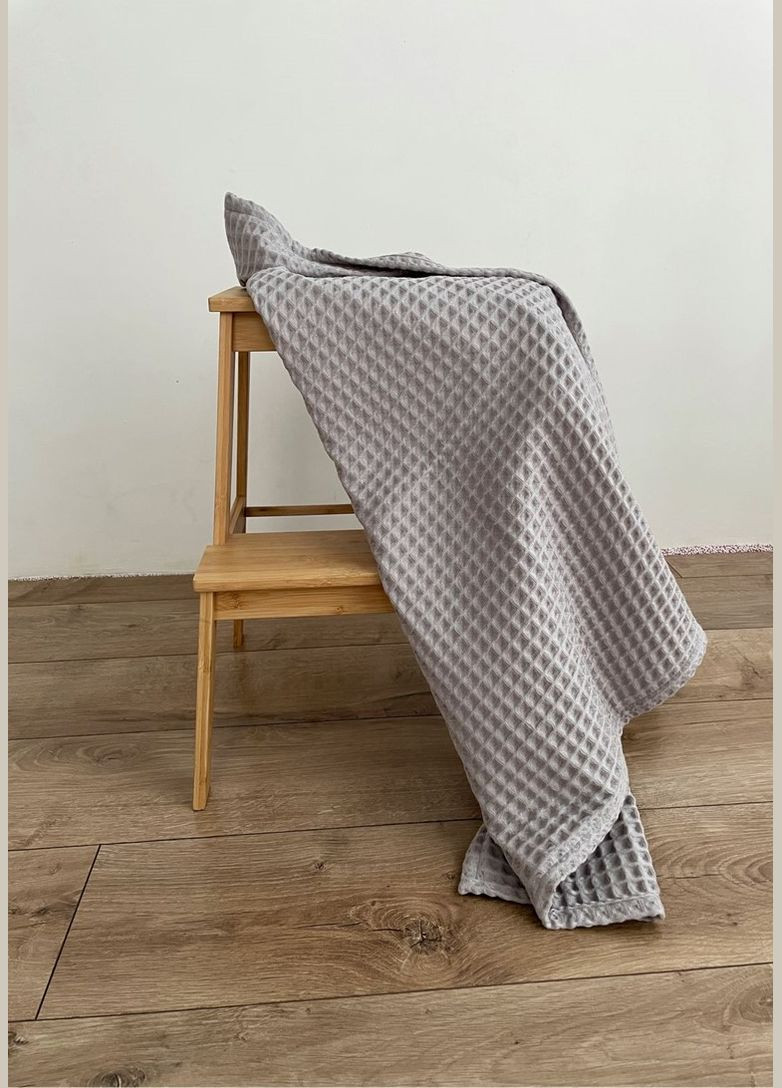 Рушник вафельний для ванної 70х140 см світло-сірий TC303375792 TURComFor світло-сірий