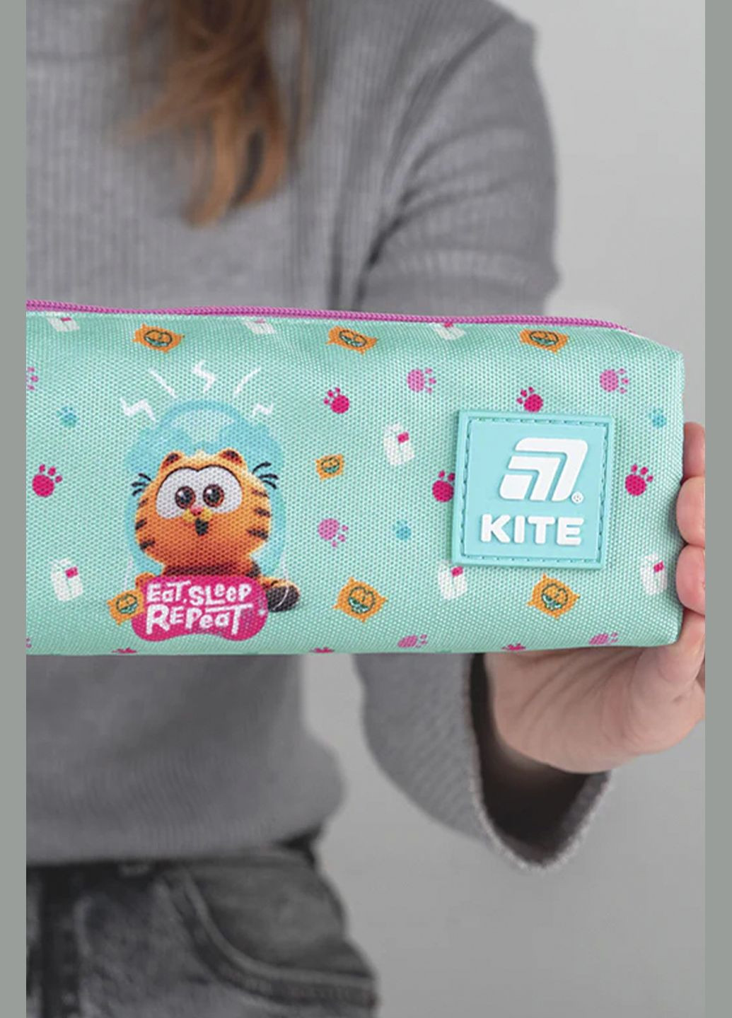 Пенал Garfield цвет бирюзовый ЦБ-00281121 Kite (341485700)