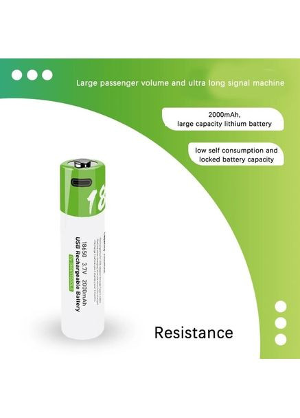 Комплект 2шт. аккумуляторные батареи 18650 3.7V 2000Mah с зарядкой Type-C ( ) Smartoools (360399842)