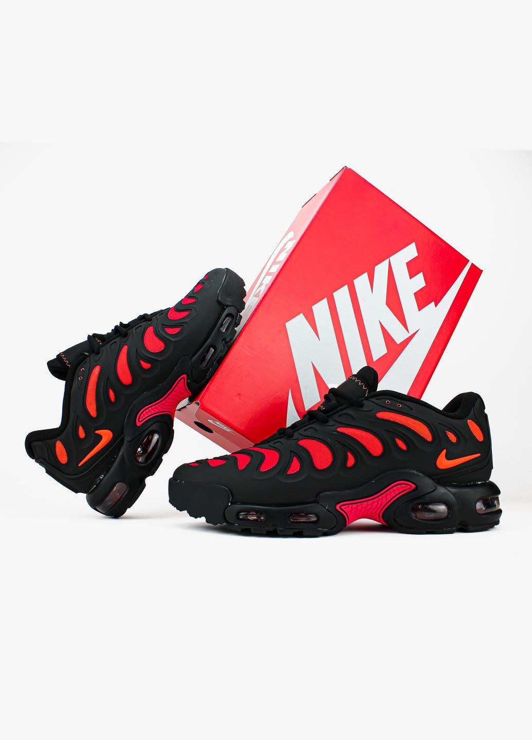 Чорні Осінні кросівки чоловічі nike air max tn drift plus black red | найк аір макс тн плюс чорні No Brand