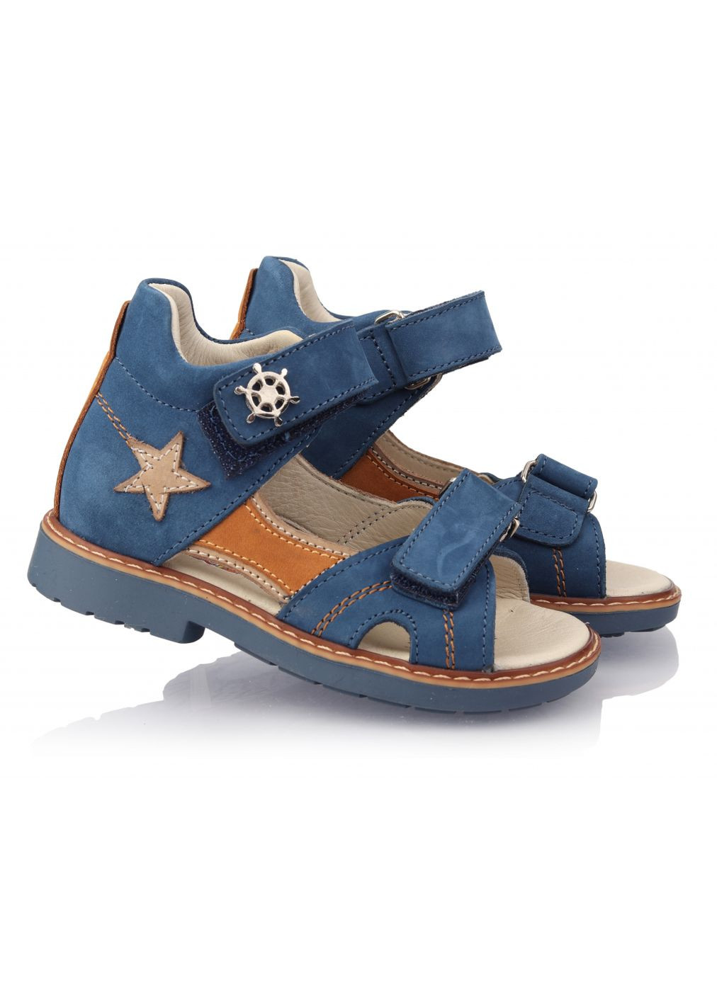 Cандалії 2001 для хлопчиків синьо-коричневі, нубук. Розмір Topitop (366875495)
