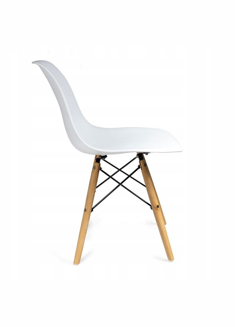 Стул Eva в скандинавском стиле с деревянными ножками белый Jumi (301538562)