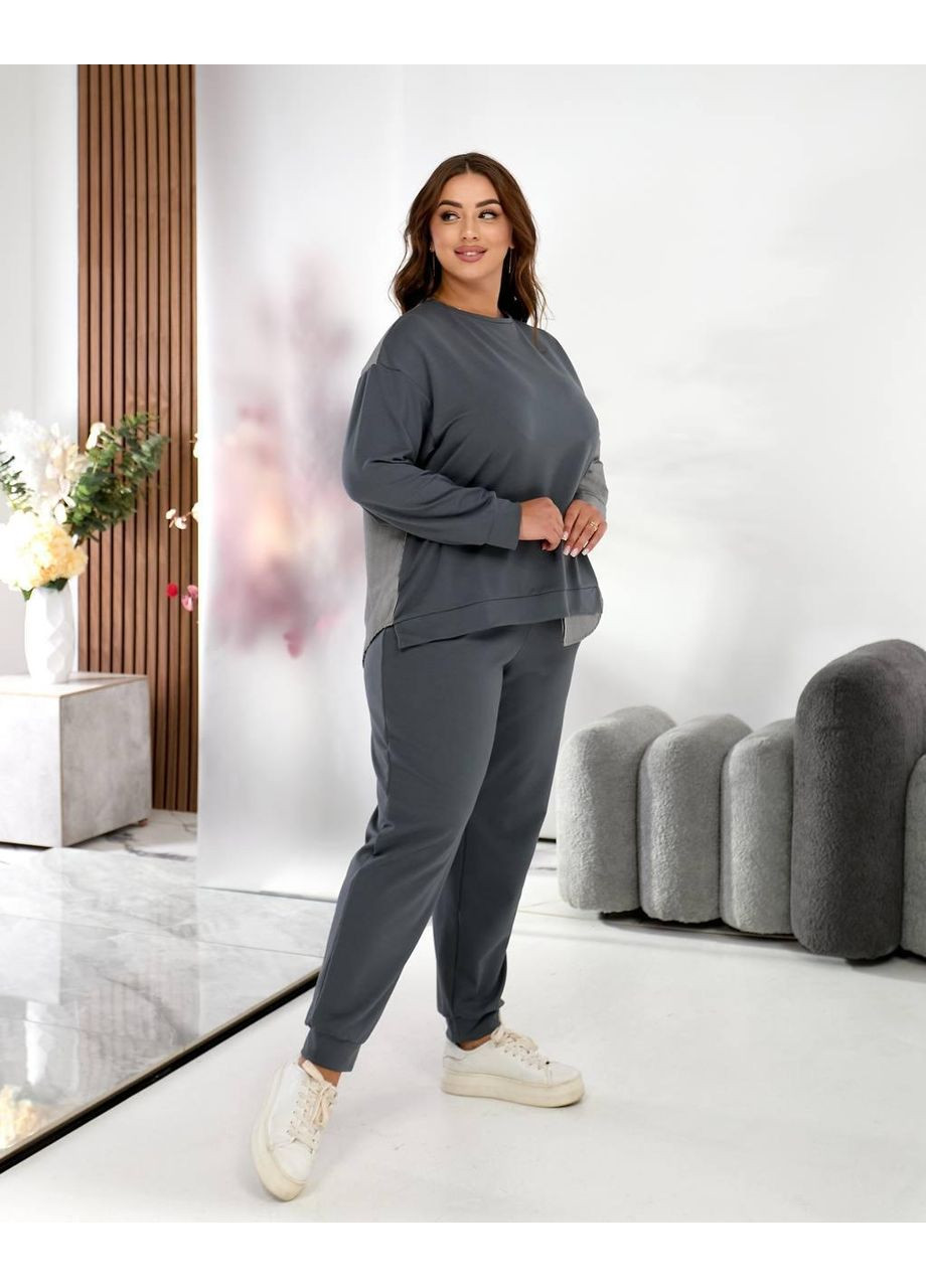 Класичний костюм з комбінацією двох тканин No Brand (365858480)