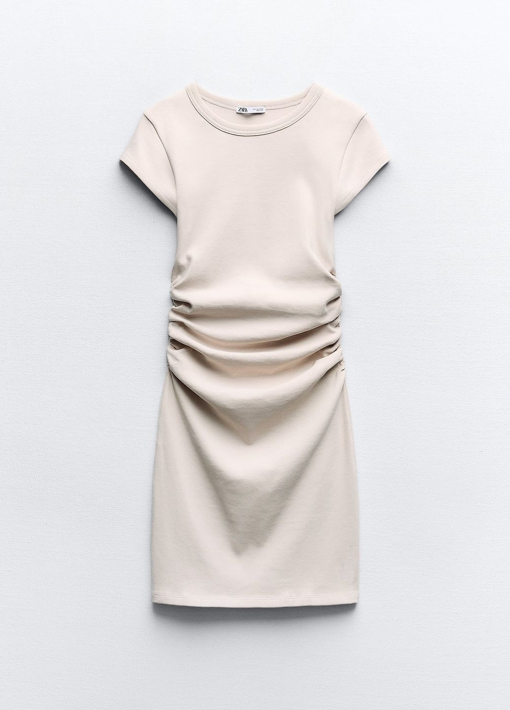 Серо-бежевое повседневный платье Zara однотонное