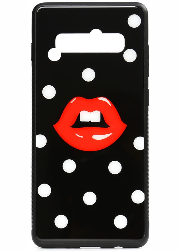 Чехол-накладка Cartoon Print Glass Case Samsung Galaxy S10+ Red Lips Toto (301780004)