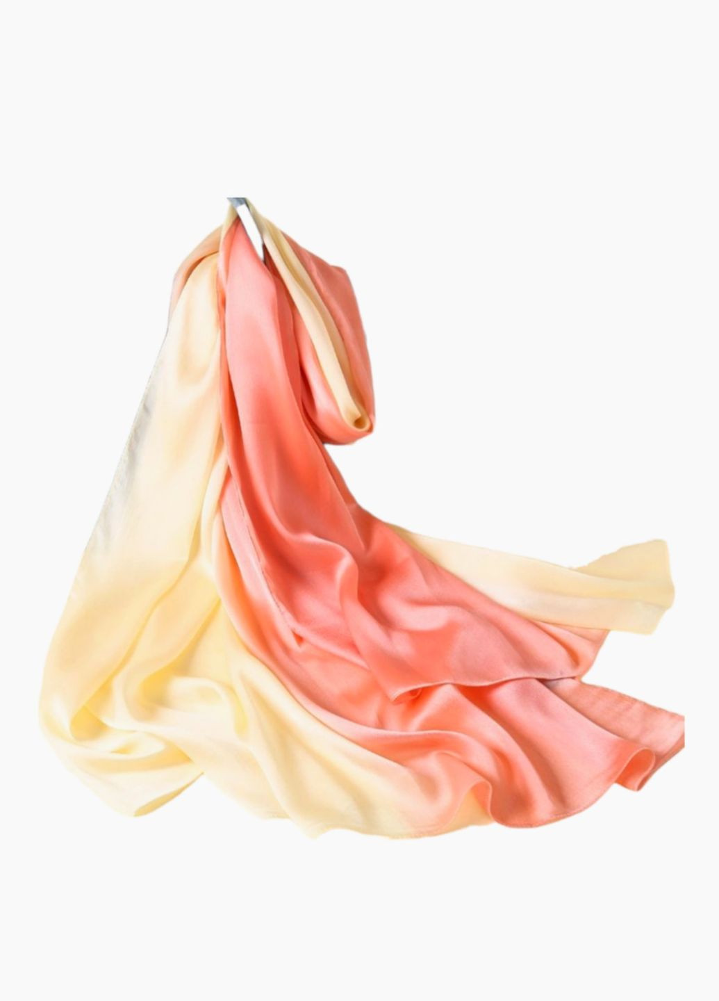 Шовковий шарф-палантин Градієнт рожево-кремовий No Brand (327419573)