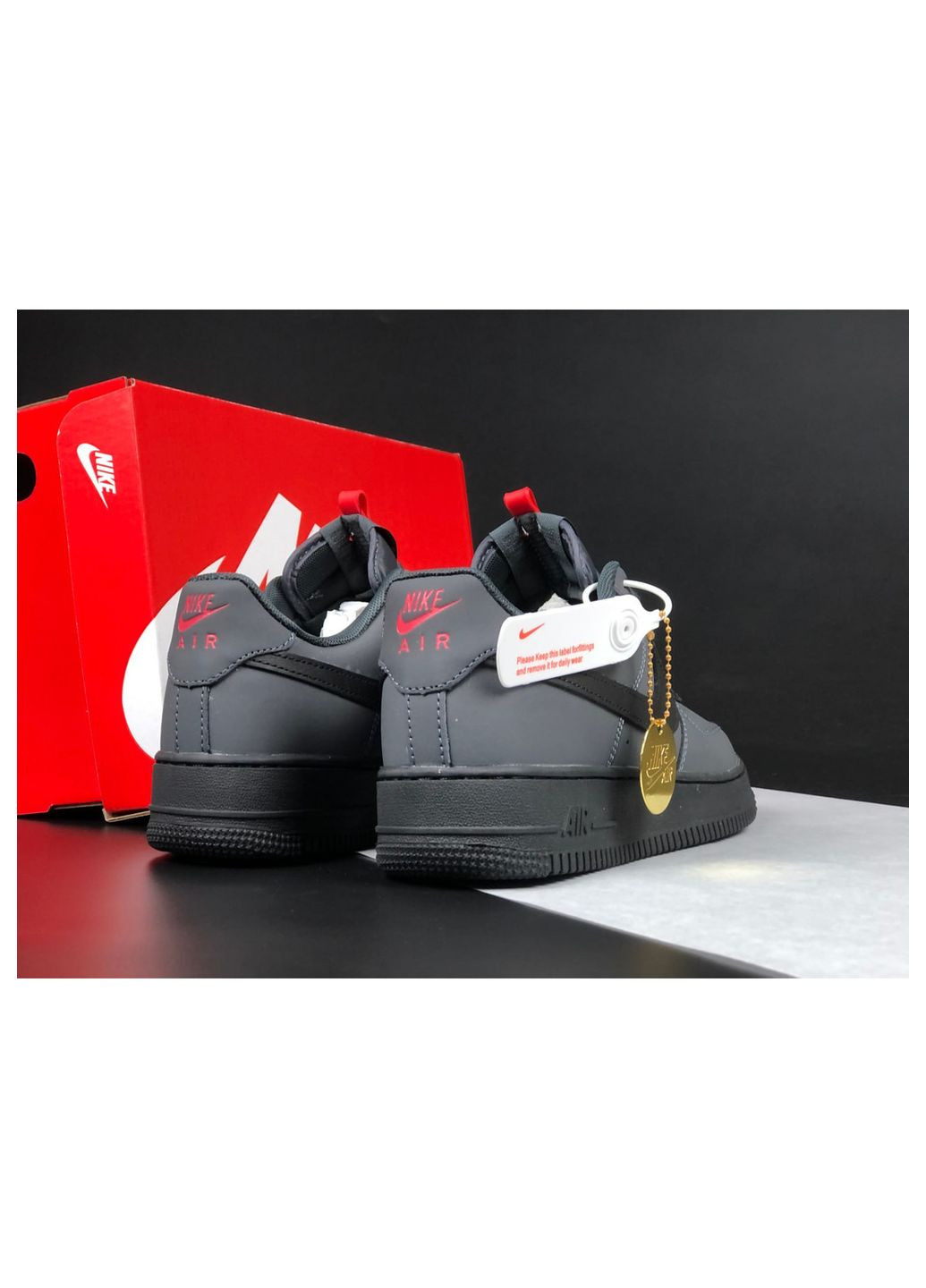 Темно-серые демисезонные кроссовки мужские limited, вьетнам Nike Air Force 1