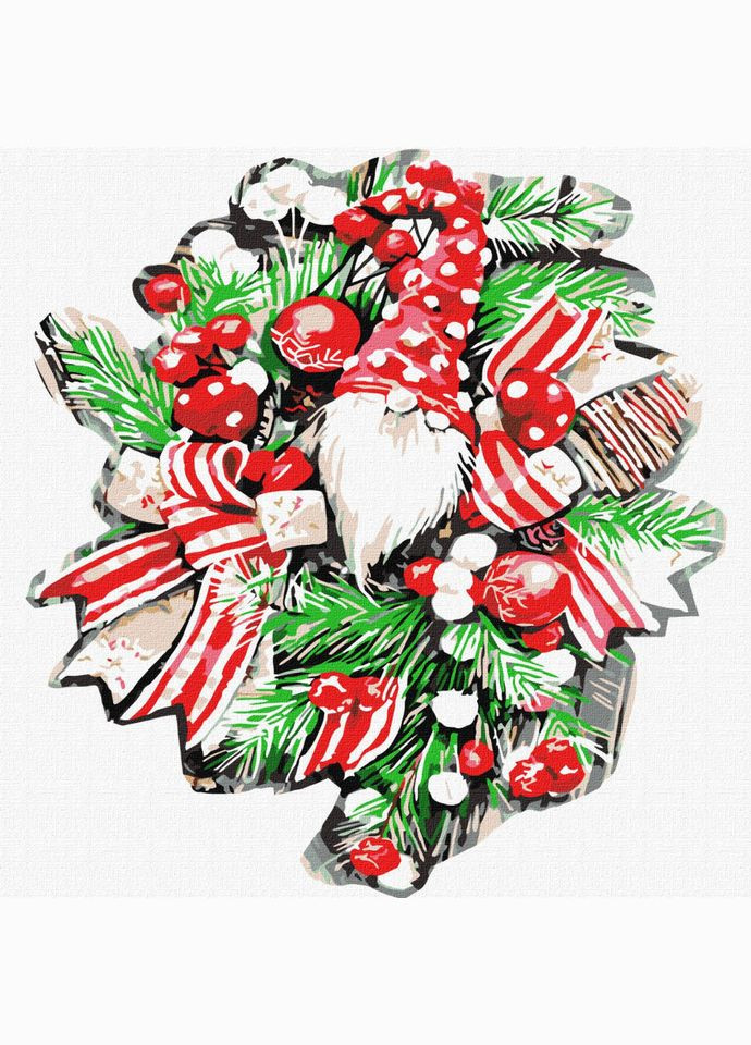 Картина за номерами "Різдвяний вінок" ©fashionillustration_tania Ідейка KHO5071 Идейка (306076574)