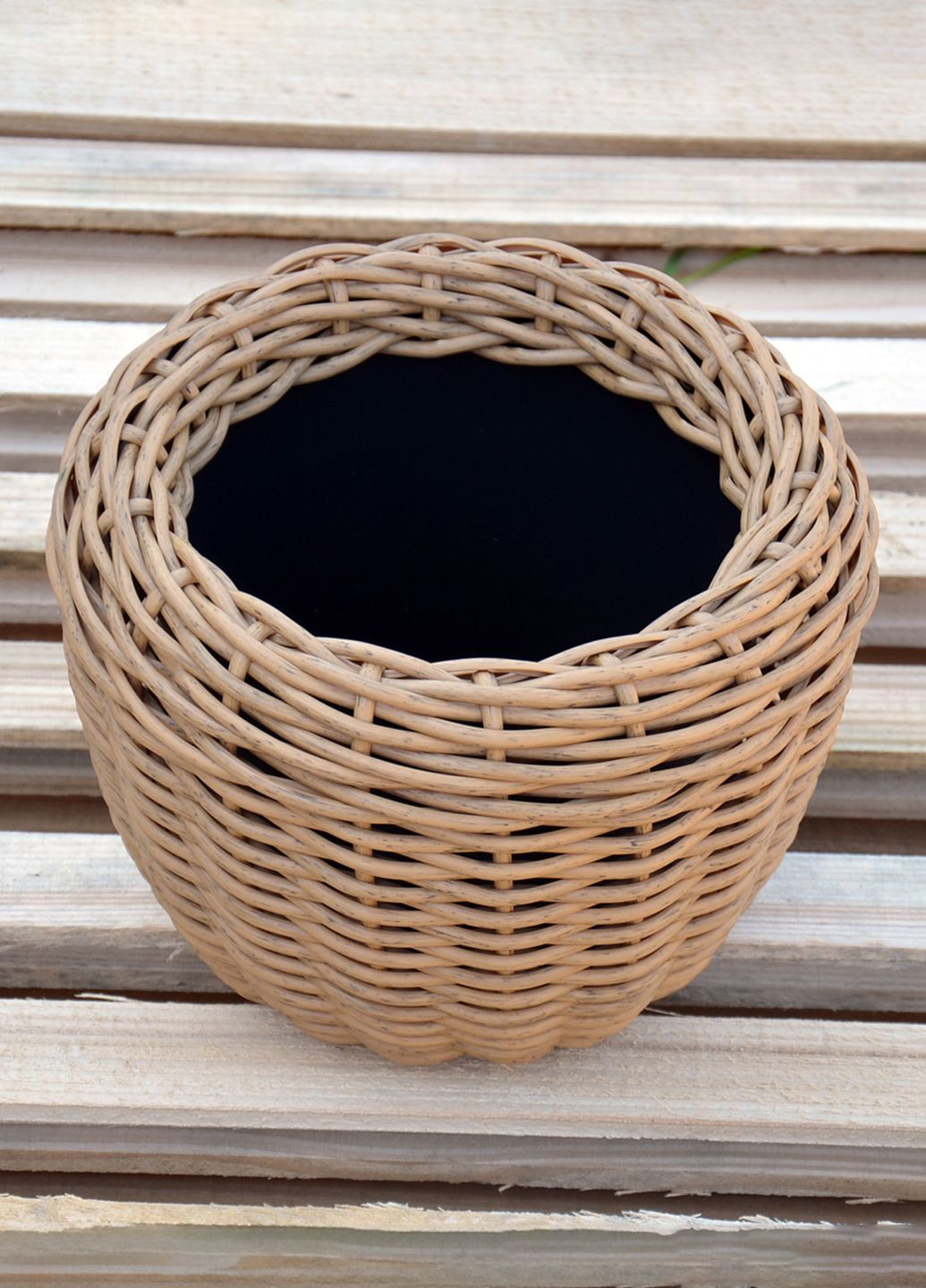 Кашпо 5 литров (горшок для цветов и растений),Вазон из искусственного ротанга ручной работы. Handmade (329193734)