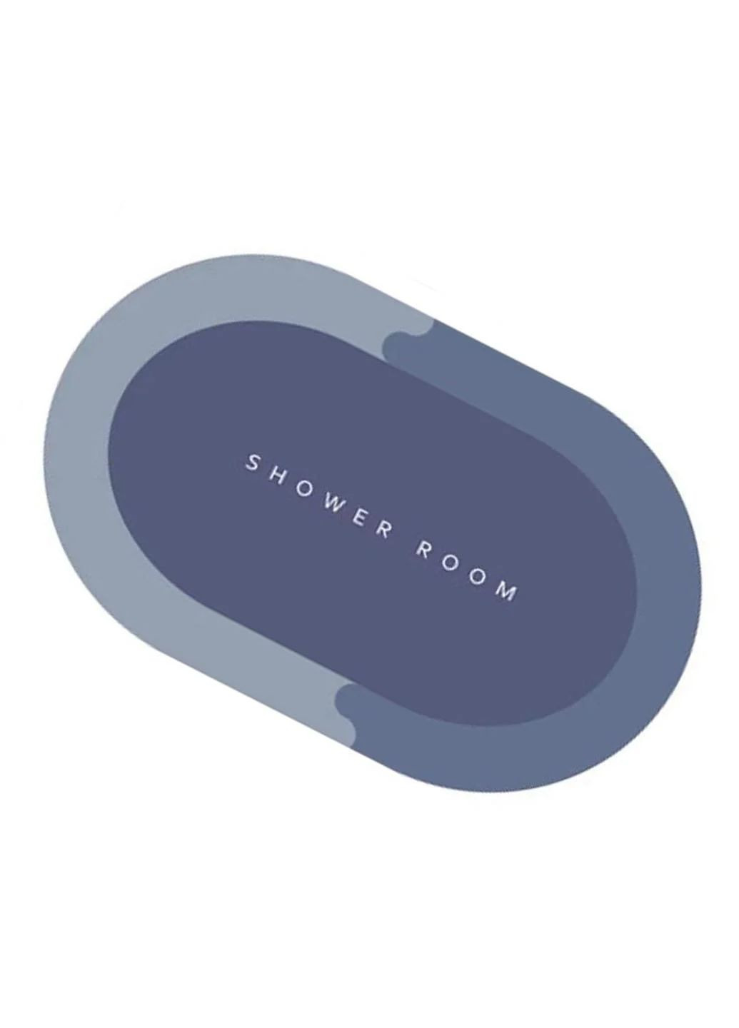 Інноваційний килимок для ванної кімнати, кухні, нековзний, коврик у ванну суперпоглинаючий, діатомітовий, 50x80 см, Овал Синій No Brand Perfect (360983531)