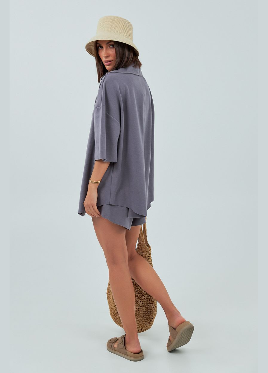 Трикотажний костюм з шортами та сорочкою Lurex (339433446)