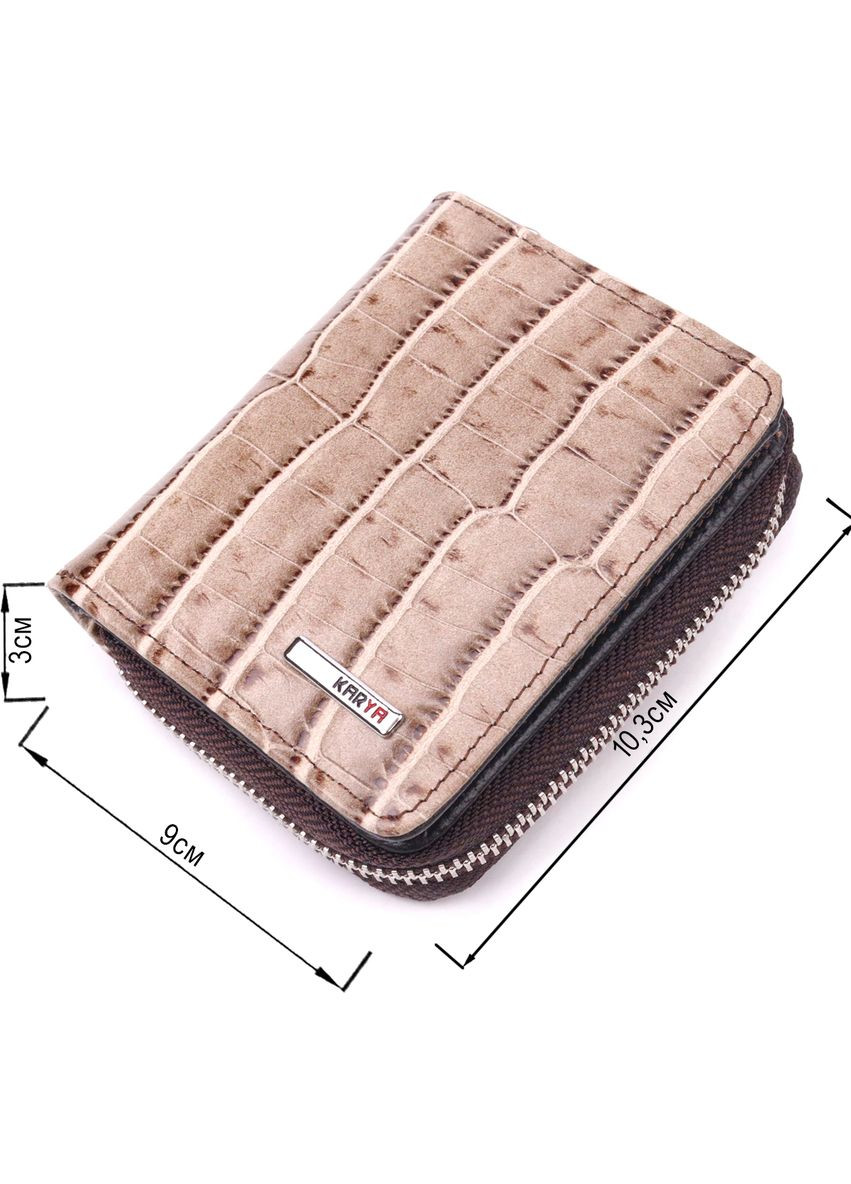 Фактурний жіночий гаманець із монетницею з натуральної шкіри з тисненням під крокодила 21413 Karya (331913296)