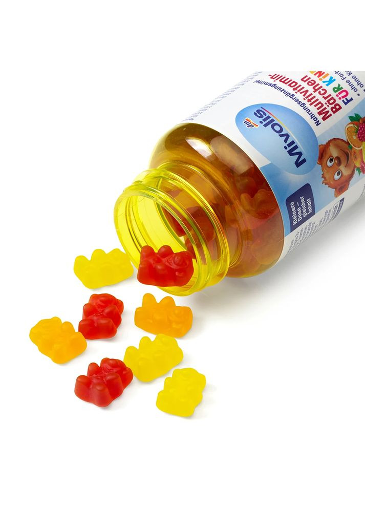 Жувальні мультивітаміни для дітей 60 шт, 120 г, від DM (Німеччина) Mivolis (363052649)