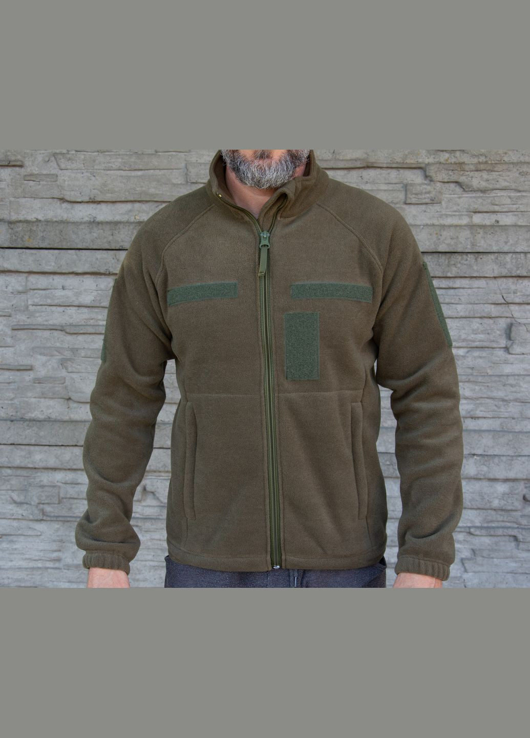 Флісова куртка військова турецький фліс 320 г/м.кв. хакі ВСУ (62-64) КІРАСА (334725733)