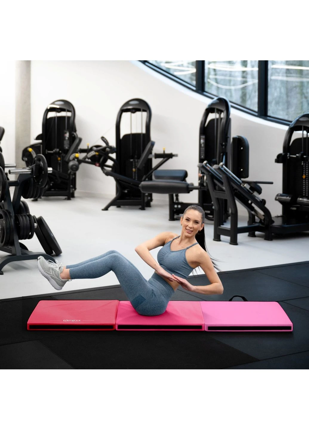 Мат гимнастический жесткий 5см светло-розовый Gymtek (391456937)