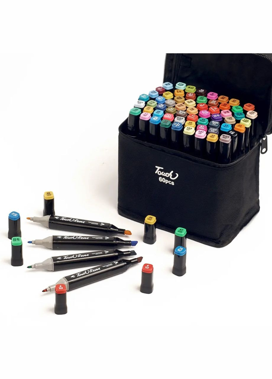 Набор маркеров для скетчинга 60 цветов для рисования на спиртовой основе. Touch (280941401)