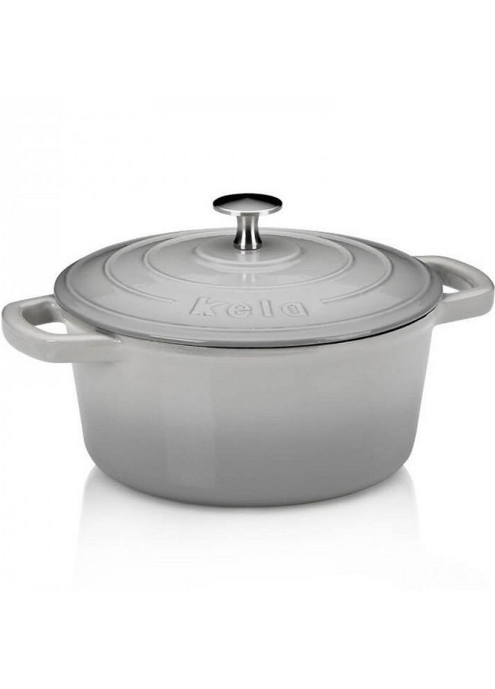 Кастрюля чугунная с крышкой Calido, 24 см, 3,8 л серая 12606 Kela (316517428)