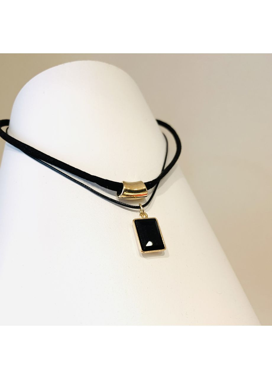 Чокер жіночий на шию, елегантний оксамитовий, з підвіскою ''Fusion'' (чорний) China (367623246)