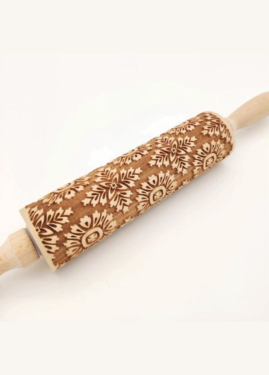 Деревянная заноза с резным рельефным рисунком для раскатывания теста. Узор №14 No Brand 5575 (324833847)