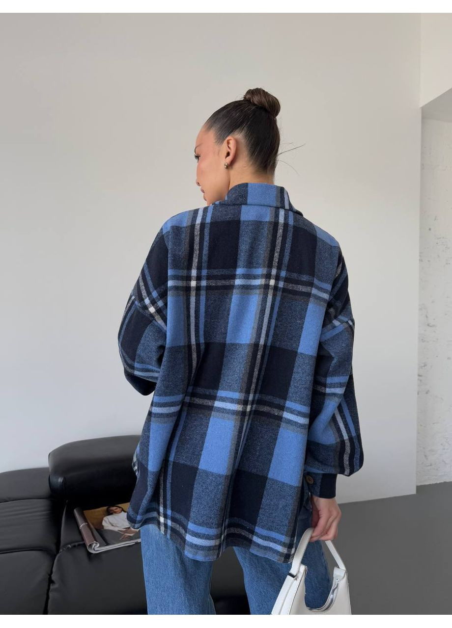 Жіноча сорочка в клітинку з кашеміру вільного крою Україна (358644418)