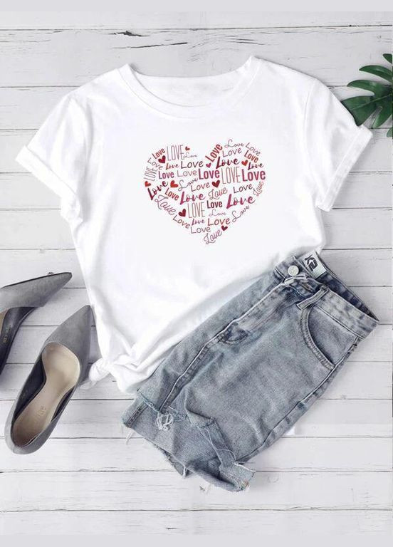 Футболка жіноча з принтом 46 Біла 2664084976 No Brand - (341249682)