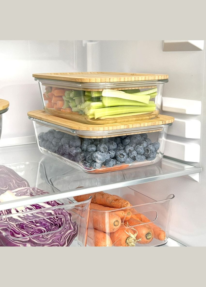 Емкость для хранения MY HOME прямоугольная с крышкой 1.04 л (KP-61 M T/WOOD) MVM (301002168)