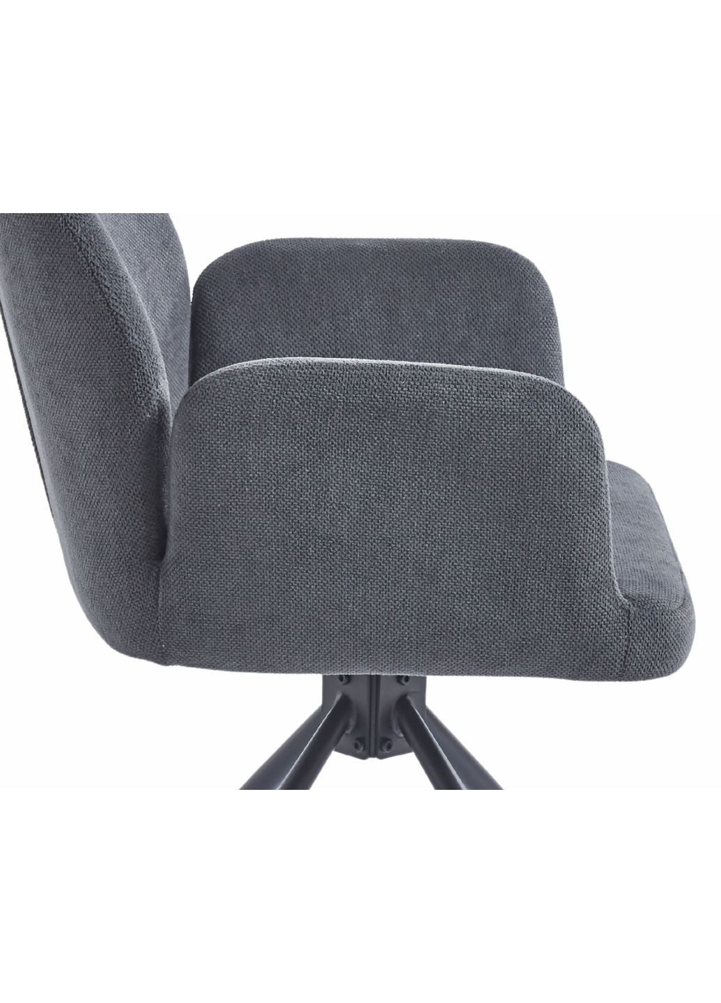 Стілець з обертом 180° DEMI Чорний каркас / Темно-сіра тканина Intarsio (372178902)