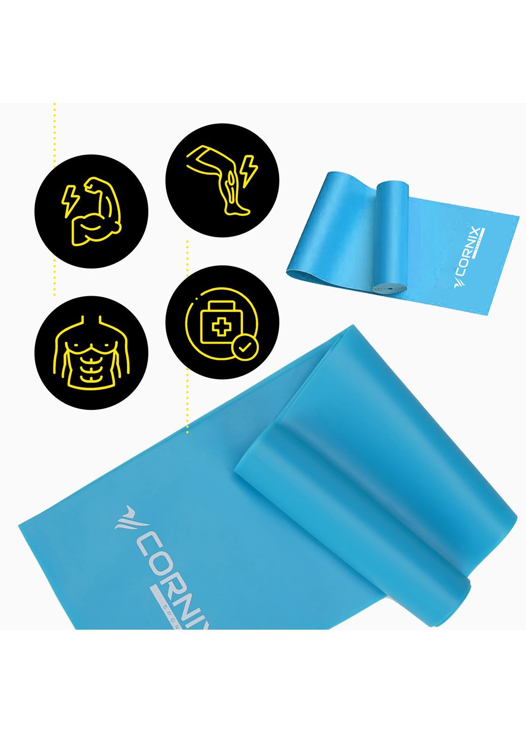 Стрічка-еспандер Flat Band 200 х 15 см для спорту та реабілітації 12 кг Cornix XR-0085 (275334164)