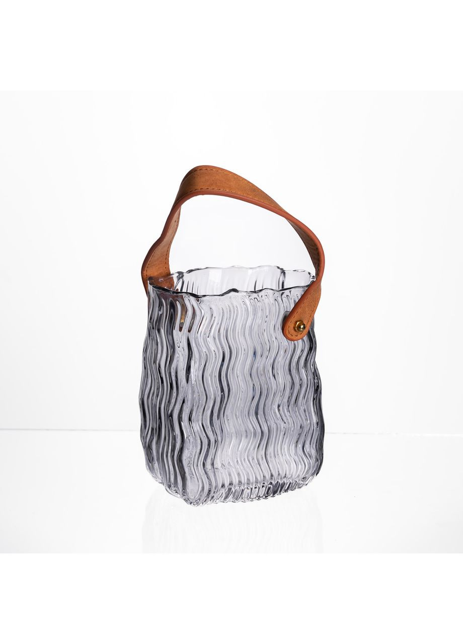 Ваза сумочка с ручкой 12×8.5×16 (см) декоративная стеклянная ваза для цветов 800 (мл) HP-19-154-2 Yiwu (371161090)