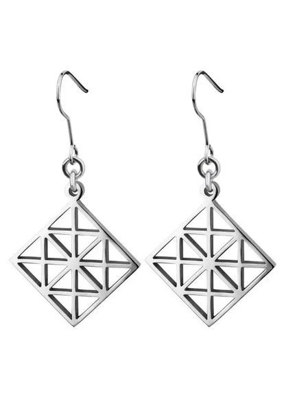 Женские серьги steel diamonds(ромбики) No Brand (303360461)