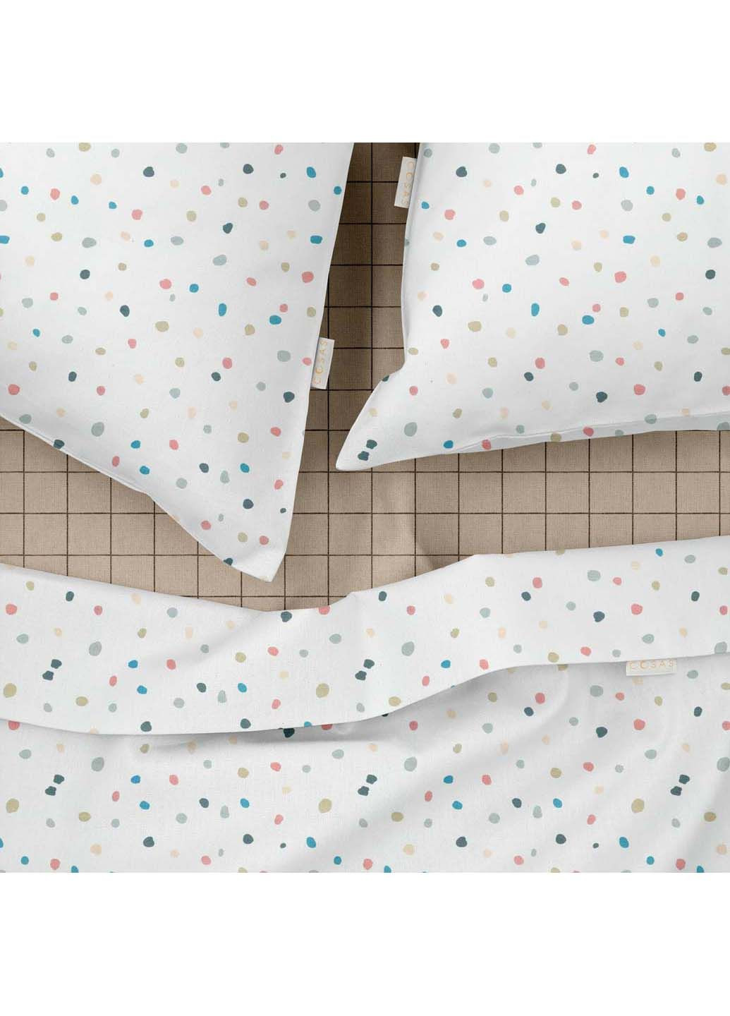 Двоспальна постіль з простирадлом на гумці Color Blots CS7 180х220 см Cosas (307474960)