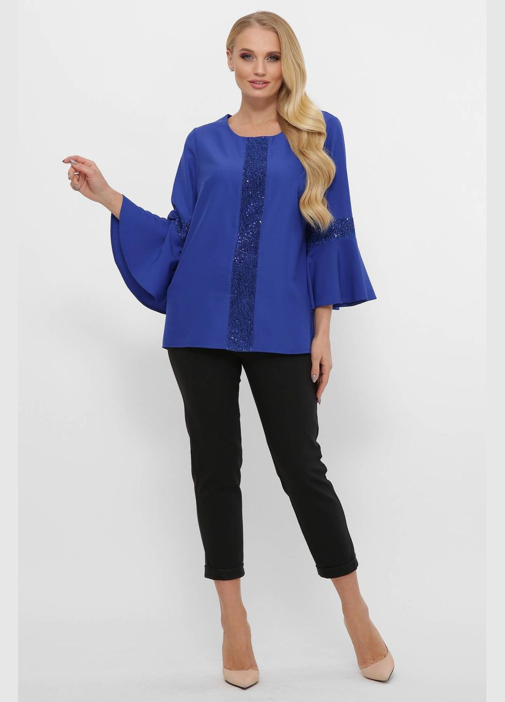 Блакитна ошатна блуза ріо електрик Tatiana