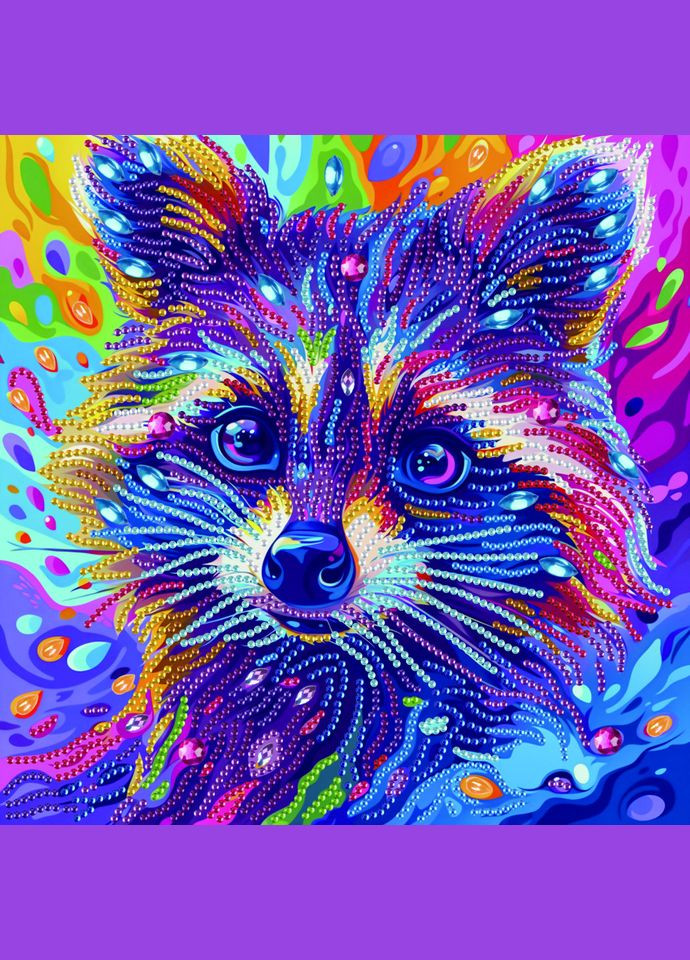 Алмазная мозаика "Цветной енот" BH031 неполная выкладка Brushme (366861647)