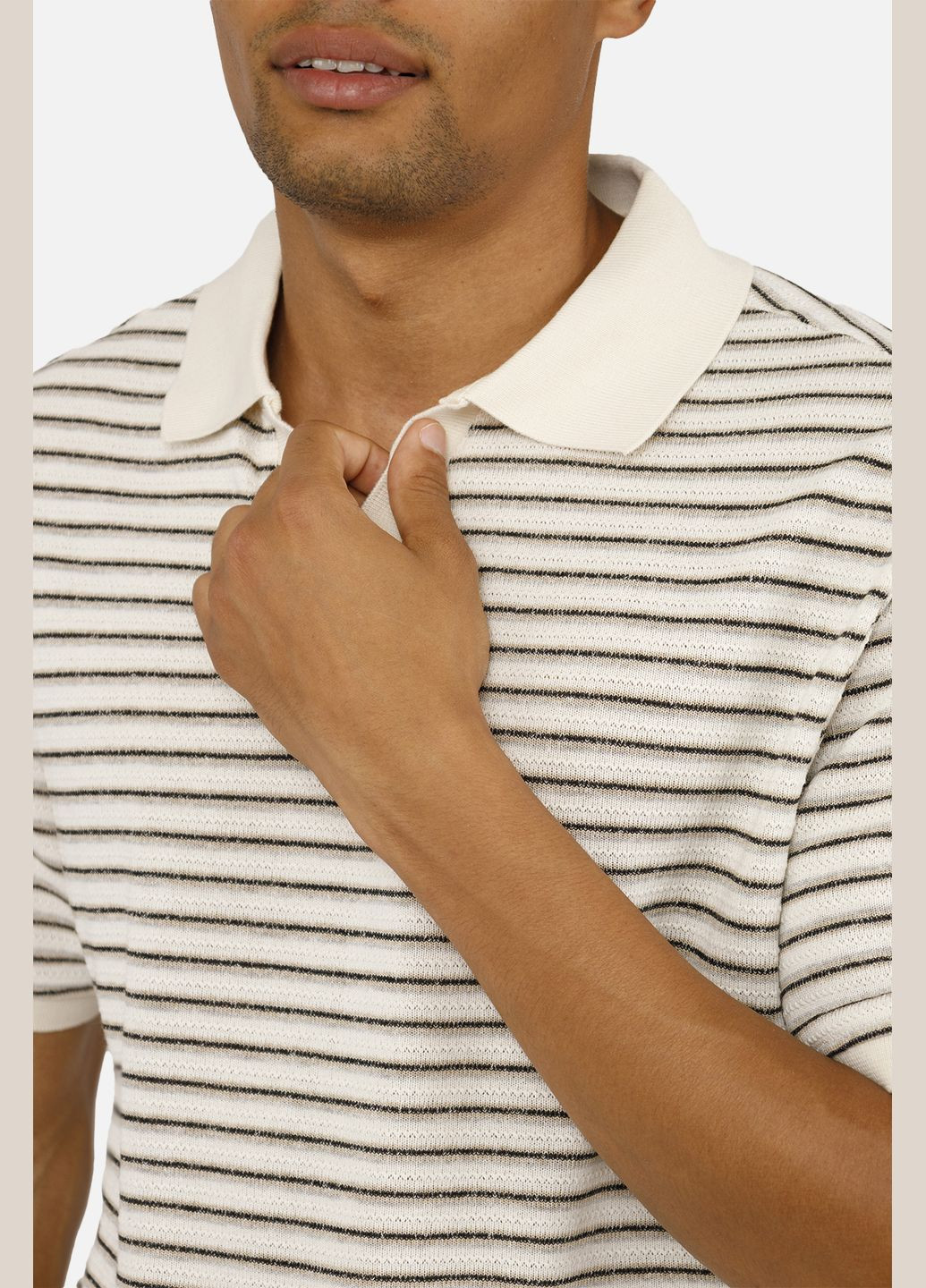 Чоловіча футболка поло колір молочний CB-00258055 Hector (319122054)