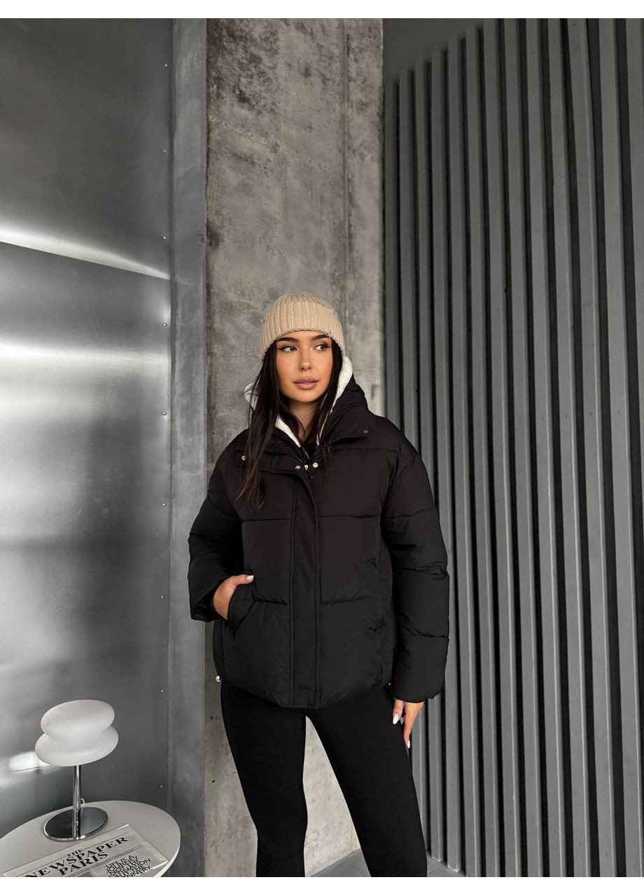 Чорна зимня куртка жіноча No Brand