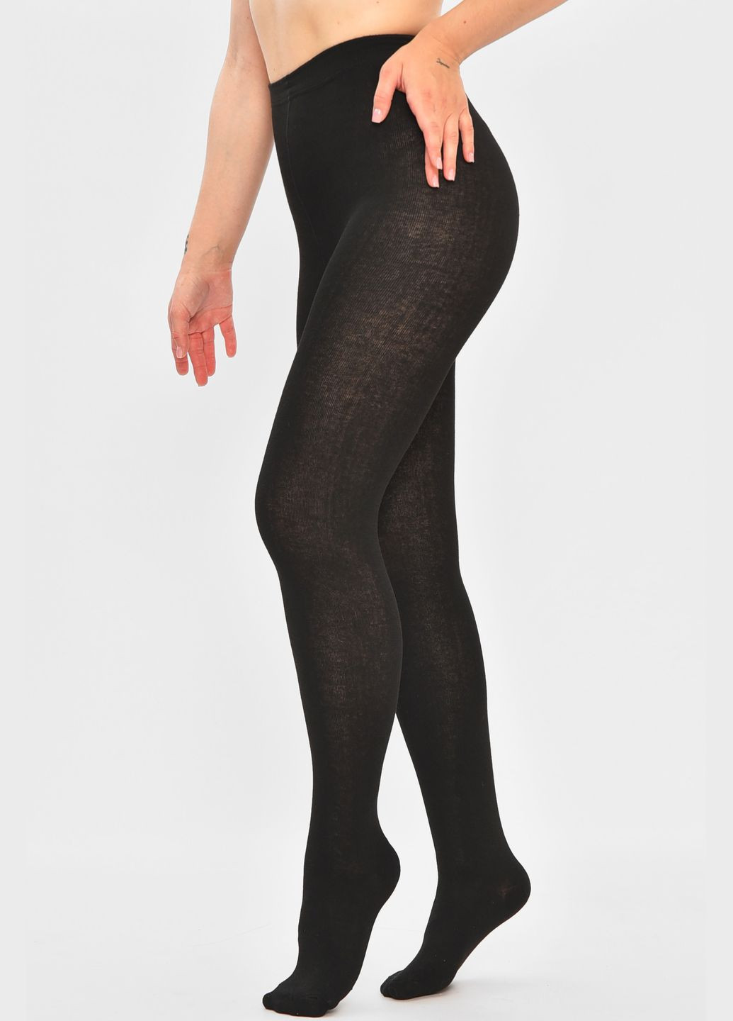 Колготи жіночі на флісі чорного кольору розмір 4XL Let's Shop (345569423)