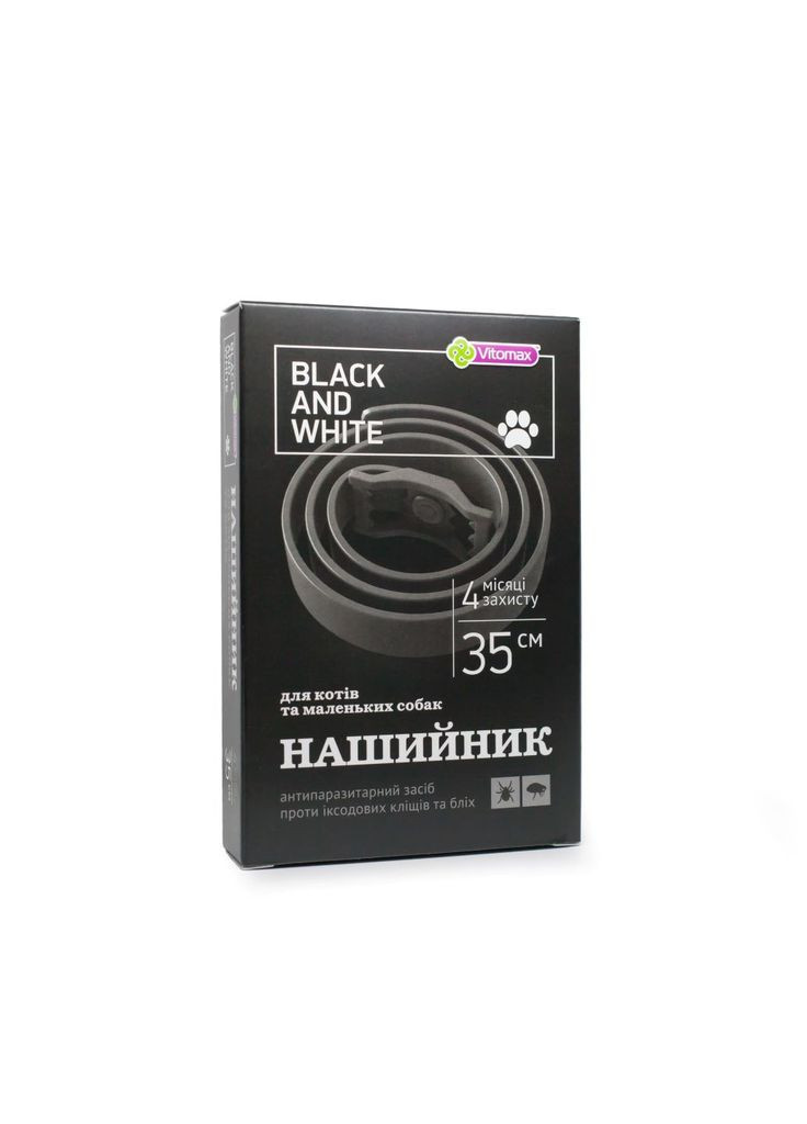 Ошейник Black&White черный 35см Vitomax (324031011)