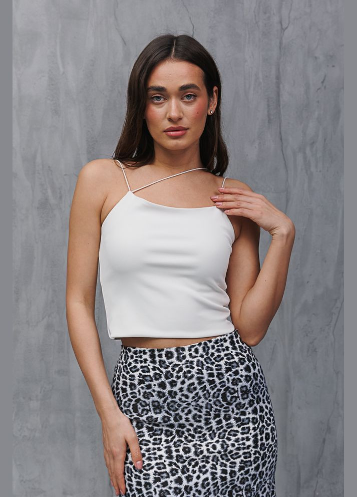 Короткий топ с тремя бретелями черный Arjen — 294906868